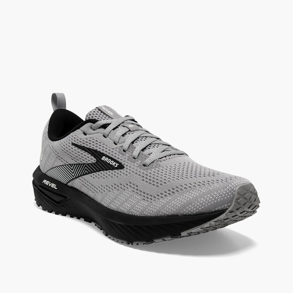 Chaussures Running Route Brooks Revel 6 Grise Noir Homme | IFS-4134725